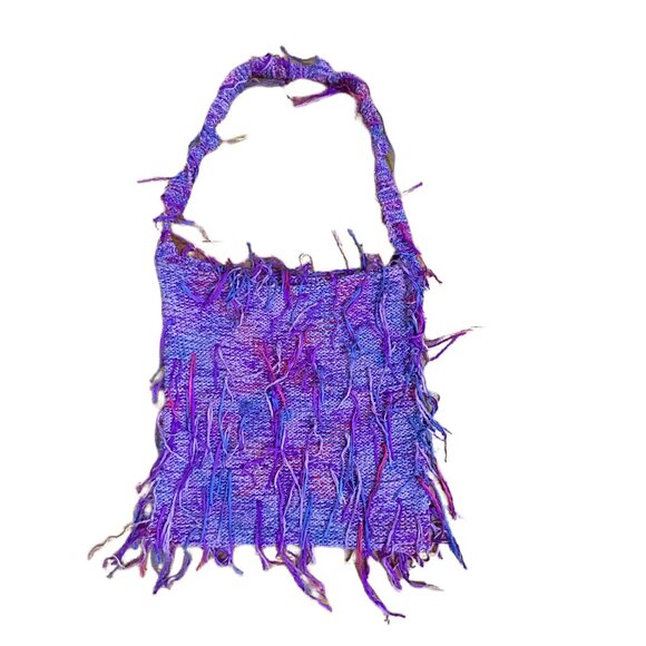 HANDMADE KNITTED HOBO BAG MULTI-COLOR - Picture 9 of 10